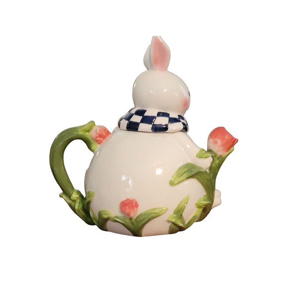 Mercuries 5 Pc Easter Bunny Tea Set Springtime Bunny Ceramic Tea Pot Sugar Cream - Picture 4 of 16